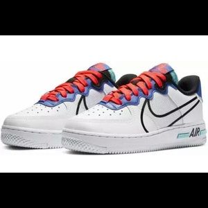 Nike Air Force 1 React White Black Blue CD6960-101